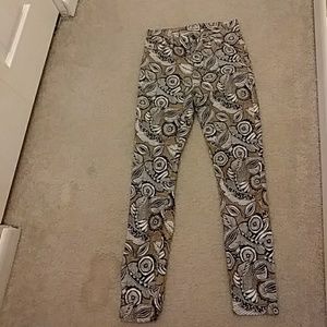 High Waisted Patterned Pants (Loft)